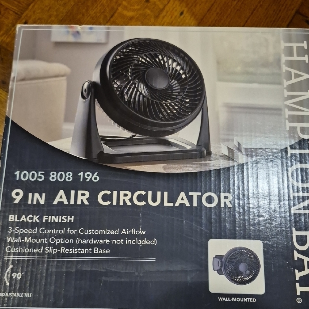 NEW---Hampton Bay Black Air Circulator Fan